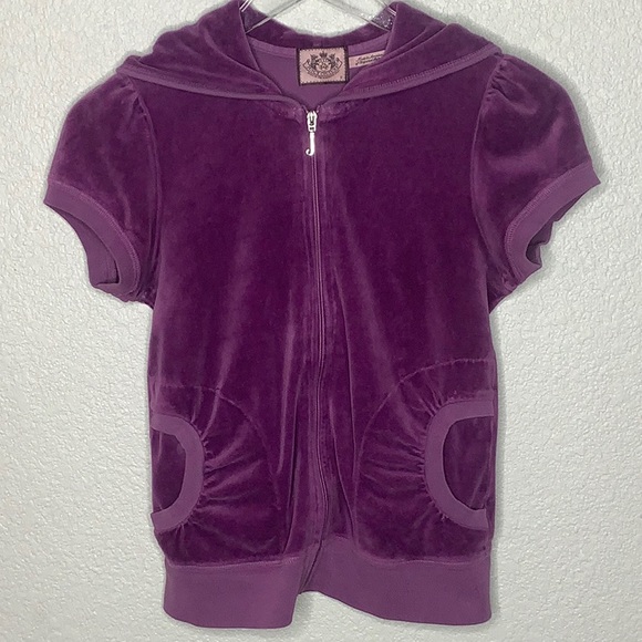 Juicy Couture Jackets & Blazers - JUICY COUTURE Purple Velour SS Zip Up Hoodie Sz S